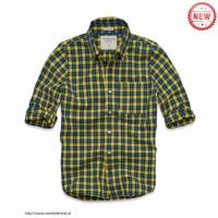 heren abercrombie fitch plaid lang overhemd geel koningsblauw Echt Online r1xad795